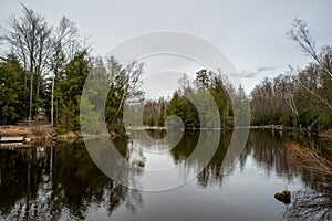 Over looking a small lake at Tiffen Conservation center