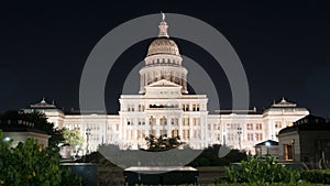Over Night Grounds Landscape Texas State Capital Building Austin