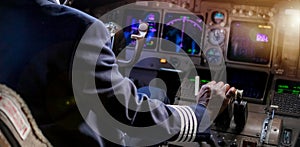 Over the Shoulder of an African Pilot in a Cockpit