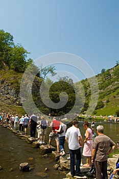 Over the stepping stones,dovedale