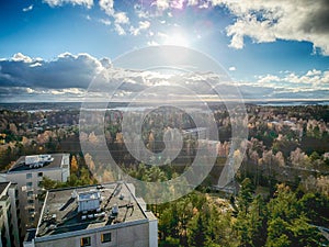 Over the suburbs. photo