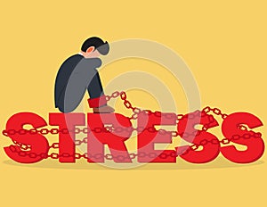 Over thinking. obsessive in work or too many problems that cannot make decision concept, Concept of heavy stress