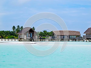 Over water bungalows at maldives