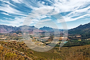 Overall aerial view of Cape Town, South Africa