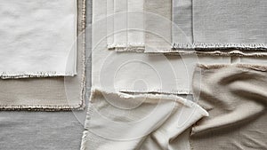 The overall composition emphasizes simplicity and elegance in textile design