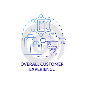 Overall customer experience blue gradient concept icon