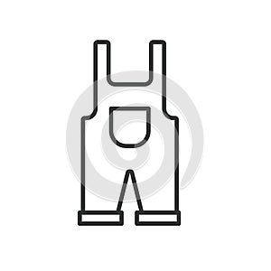 Overall icon line design. Worker, clothes, work wear, personal, uniform, pants, industrial, icon vector illustrations