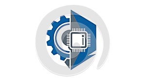 The overall shape forms a composite symbol reflecting innovation and modernizati