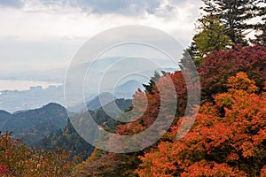 Overcast autumn landsacpe at Mount Hiei