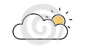 Overcast Cloud Icon: Simple Weather Flat Design, vector design Generative AI