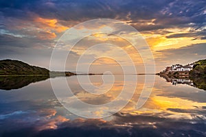 Overcast cloudy sunrise over Mossel bay lagoon. Mossel bay photo