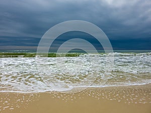 Overcast day at the beach in Gulf Shores, Alabama