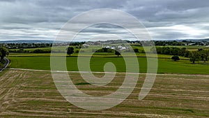 Overcast Day Over Vibrant Rural Landscape