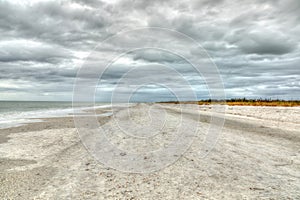 Overcast skies over Tigertail Beach