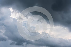 Overcast sky with dark cloud in windy day