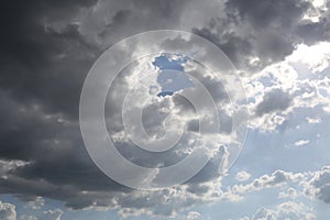 Overcast sky of rain clouds forming in the sky in concept of climate.