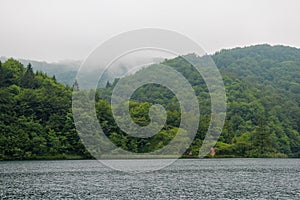 An overcast summers day on Lake Kozjak at Plitvice Lake