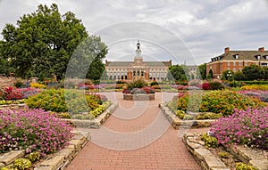 Overcast view of the Edmon Low Library of Oklahoma State University