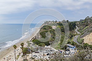 Overcast view of the landscape around Santa Barbara beach