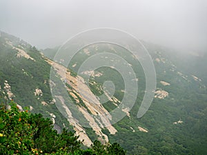 Overcast view of the landscape of Jinhu Township