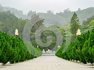 Overcast view of the Taiwushan Cemetery