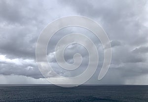 Overcast weather at sea