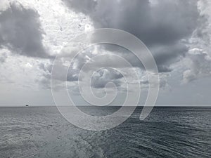 Overcast weather at sea photo