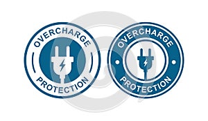 Overcharge protection badge logo vector icon photo