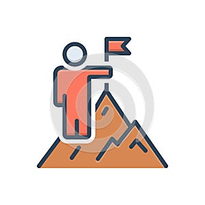 Color illustration icon for Overcoming, win vanquish photo