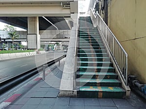 Overcrossing way, Low Angle View of Stairway to the Overpass Flyover