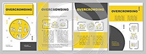 Overcrowding problem yellow brochure template