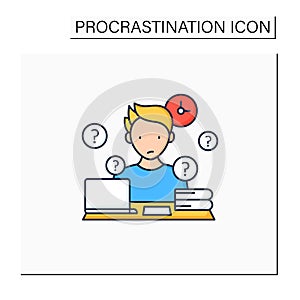 Overdoer procrastinator color icon