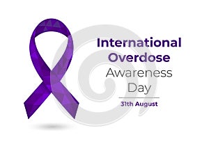 Overdose Awareness Day purple low poly ribbon photo