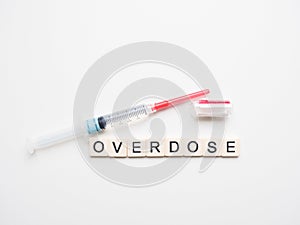 Overdose, Syringe and Empty Fentanyl Vial on its Side