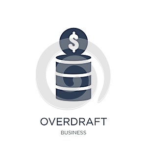 Overdraft icon. Trendy flat vector Overdraft icon on white background from business collection