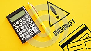 Overdraft is shown using the text. Overdraft fees