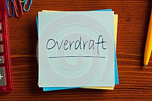 Overdraft Finance Concept