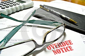 Overdue Notice with glasses