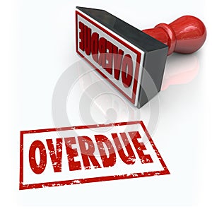 Overdue Stamp Late Payment Delayed Response Past Deadline