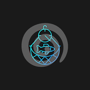 Overfishing gradient vector icon for dark theme