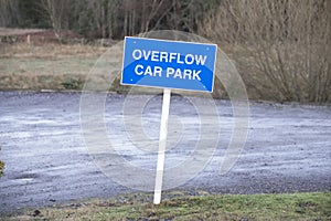 Overflow car park sign for motorists