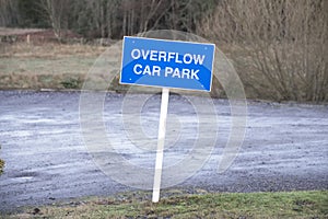 Overflow car park sign for motorists photo