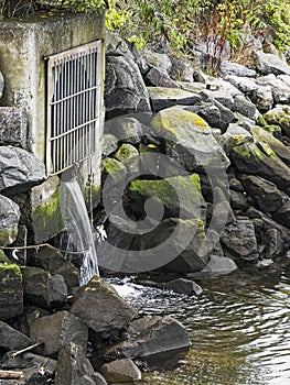 Overflow point where sewage may escape into the sea, UK