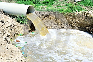 Overflow of polluted water photo