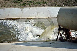 Overflow of polluted water