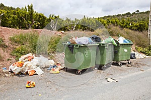 Overflowing bins photo