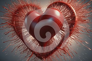 overflowing heart - 3d concept of overpowering love