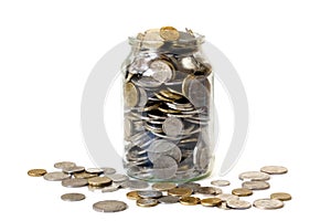 Overflowing Jar of Coins photo