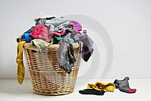 Overflowing laundry basket