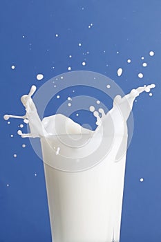 Overflowing milk in glass